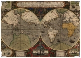 Обложка на паспорт с уголками, старинная карта