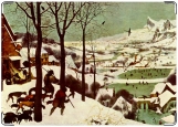 Обложка на автодокументы с уголками, Питер Брейгель Старший - Охотники на снегу