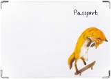Обложка на паспорт с уголками, лисичка
