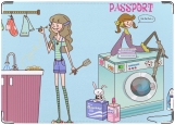 Обложка на паспорт с уголками, Девчонки