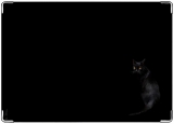 Обложка на паспорт с уголками, черная кошка