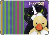 Обложка на паспорт с уголками, Кот