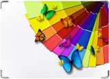 Обложка на паспорт с уголками, Colored_Butterflies