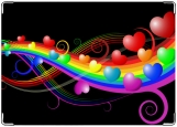 Обложка на паспорт с уголками, Rainbow_Hearts