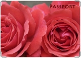Обложка на паспорт с уголками, Розы-близнецы