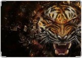 Обложка на паспорт с уголками, Тигр в ярости