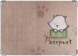 Обложка на паспорт с уголками, Кошка