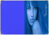 Обложка на автодокументы с уголками, Синяя девушка