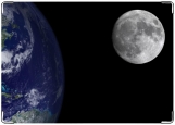 Обложка на паспорт с уголками, Земля и Луна
