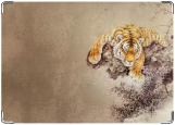 Обложка на паспорт с уголками, восточный тигр