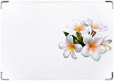 Обложка на паспорт с уголками, белые цветы