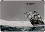 Обложка на паспорт с уголками, корабль (паспорт)