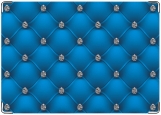 Обложка на паспорт с уголками, Обивка с бриллиантами (синяя)