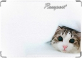 Обложка на паспорт с уголками, Cat