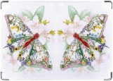 Обложка на паспорт с уголками, Японская живопись Бабочка