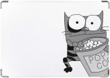 Обложка на паспорт с уголками, popcorn cat