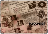 Обложка на паспорт с уголками, Старая газета