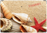Обложка на паспорт с уголками, Ракушки на песке