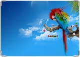 Обложка на паспорт с уголками, Красочный попугай
