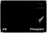 Обложка на паспорт с уголками, Человек в черном