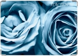 Обложка на паспорт с уголками, Голубые розы