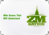 Обложка на паспорт с уголками, ZM nation ( C лучами на белом фоне)