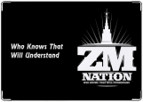 Обложка на автодокументы с уголками, ZM nation ( C лучами на черном фоне) на права