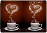 Обложка на паспорт с уголками, Чашка кофе