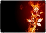 Обложка на паспорт с уголками, Огненный цветок