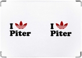 Обложка на паспорт с уголками, I love Piter