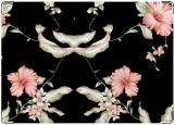 Обложка на автодокументы с уголками, цветы