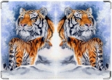 Обложка на паспорт с уголками, тигры