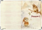Обложка на паспорт с уголками, Сова 3