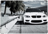 Обложка на автодокументы с уголками, BMW белый