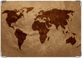 Обложка на паспорт с уголками, карта на коже