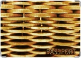 Обложка на паспорт с уголками, Gold мани